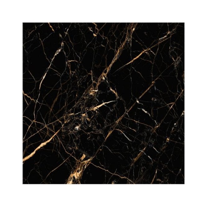 Polished - Black & Gold Cracked Marble